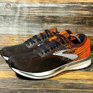 Brooks Ricochet Black Orange Silver Men Size 11.5